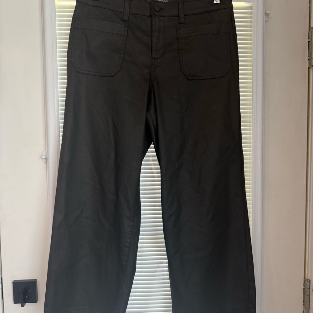 Liverpool Black Coated Cropped Trousers